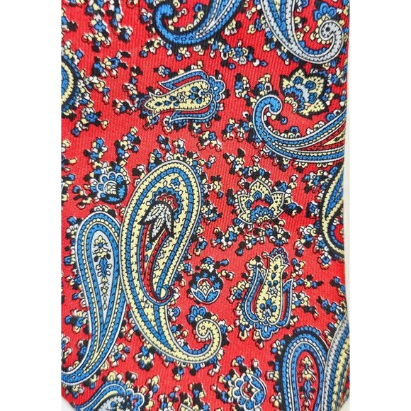 Vintage 1990s Ketch Red Paisley Necktie Silk Mens Tie Y2K - Picture 2 of 5